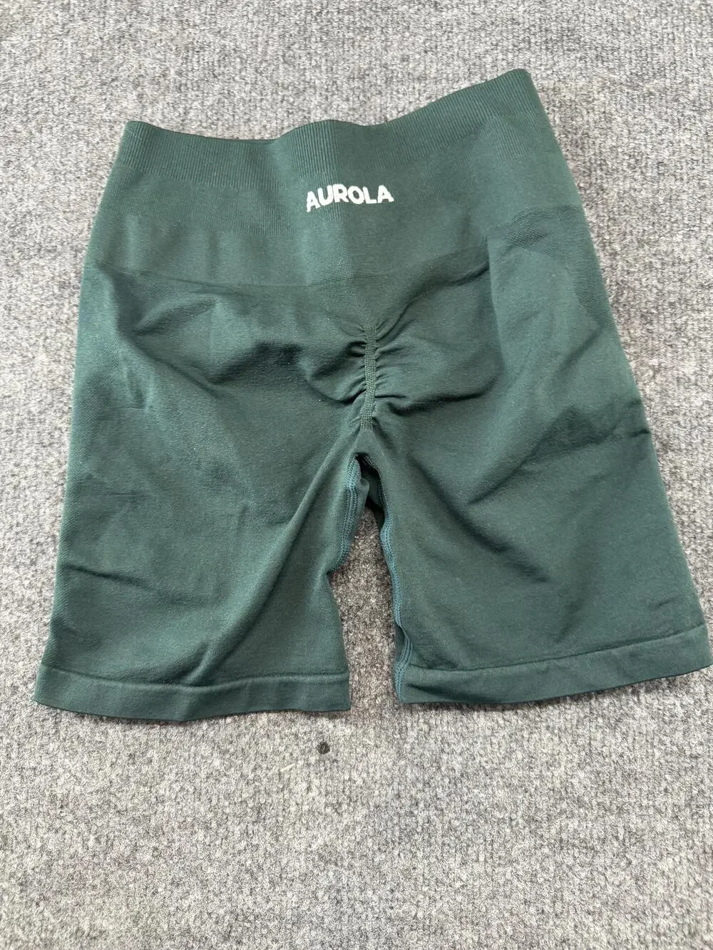 AUROLA Biker Shorts Womens Small Green High Waist Seamless 5.5 Inseam Gym Yoga